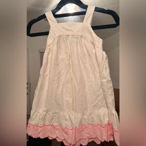 Old Navy Cream Dress with Pink Trim